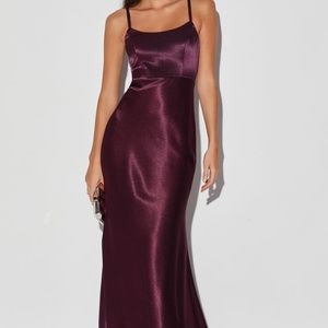 Make You Shine Dark Purple Satin Mermaid Maxi Dress